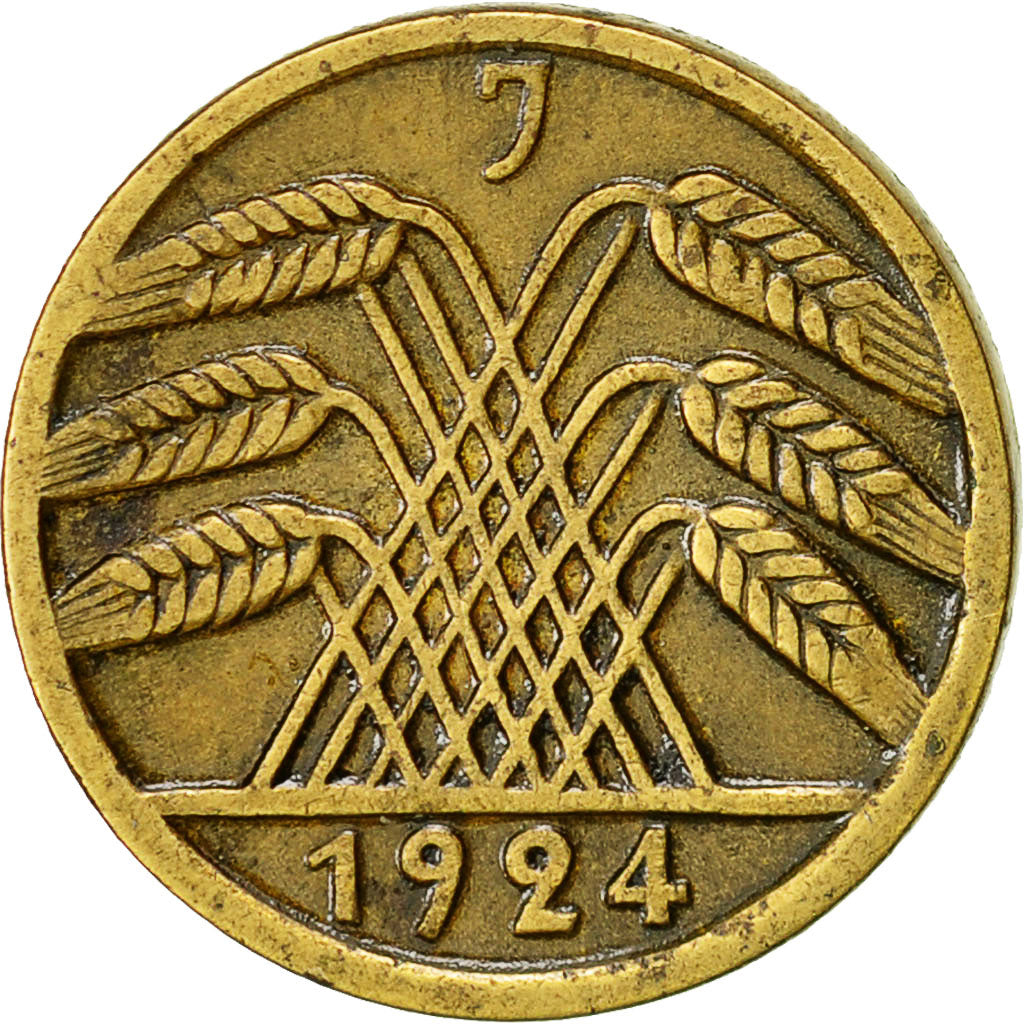 GERMANY, WEIMAR REPUBLIC, 5 Rentenpfennig, 1924, Hambourg, EF(40-45)