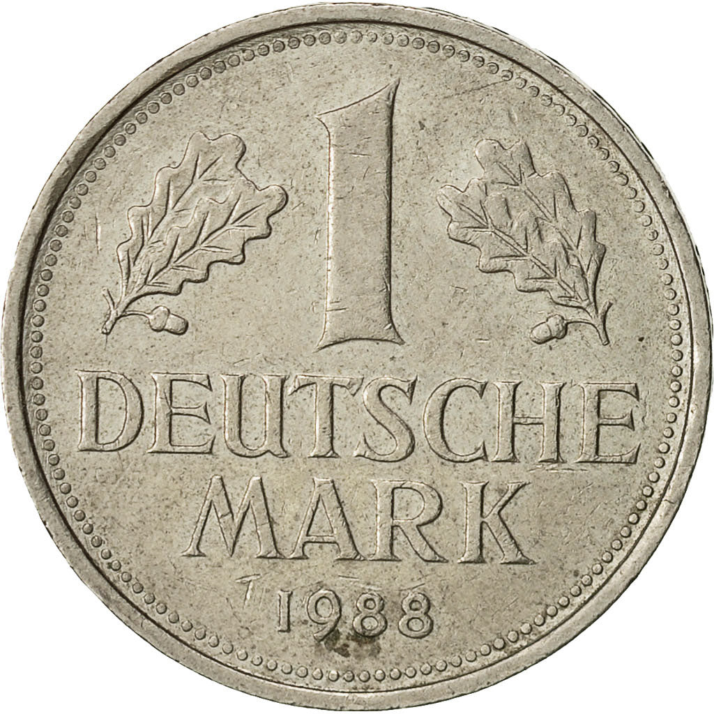 ALEMANIA - REPÚBLICA FEDERAL, Mark, 1988, Stuttgart, BC+, Cobre - níquel