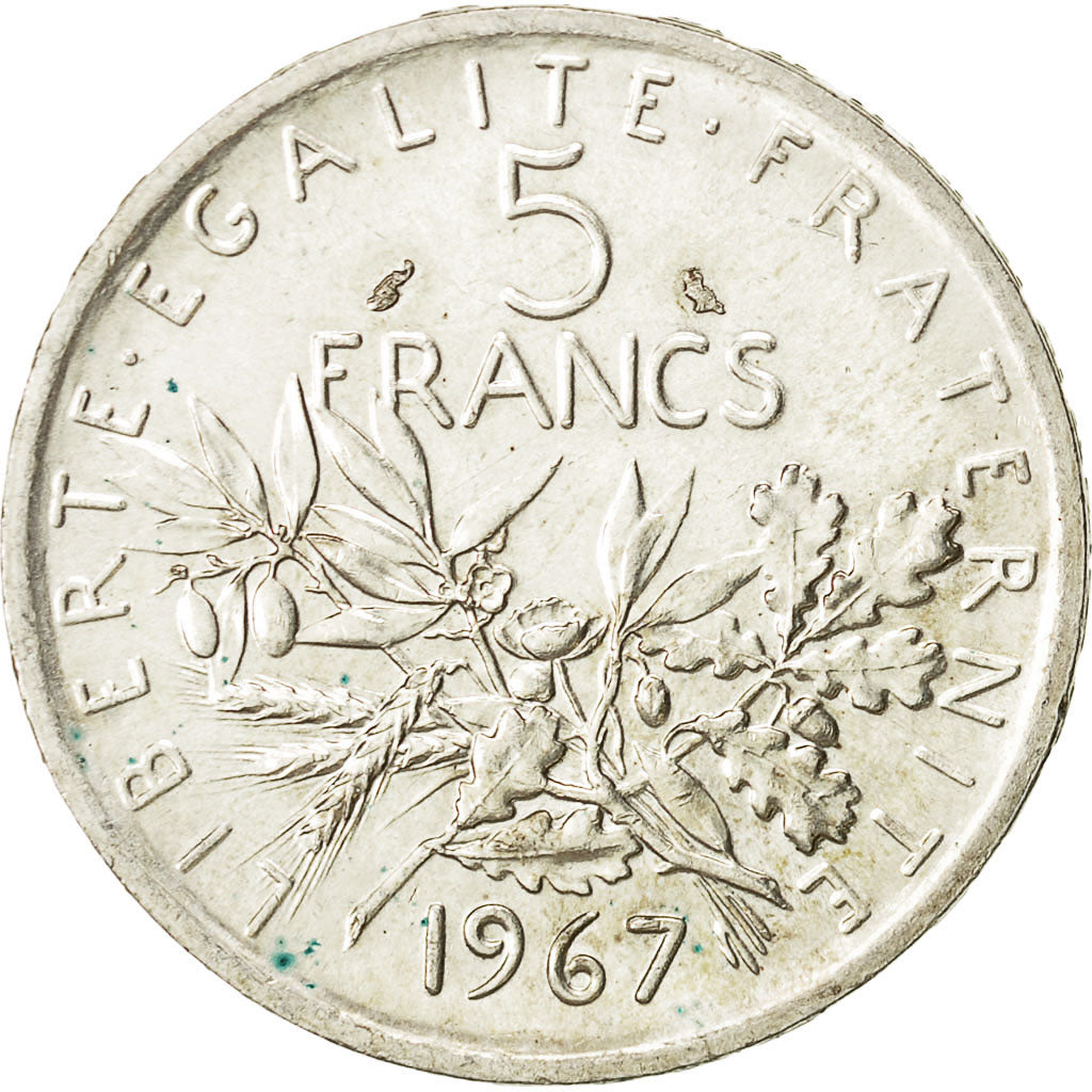 France, Semeuse, 5 Francs, 1967, Paris, SPL, Argent, KM:926, Gadoury:770