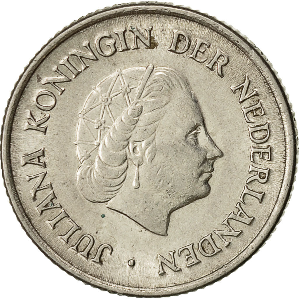 Paesi Bassi, Juliana, 25 Cents, 1955, BB, Nichel, KM:183