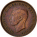 Great Britain, George VI, 1/2 Penny, 1945, EF(40-45), Bronze, KM:844