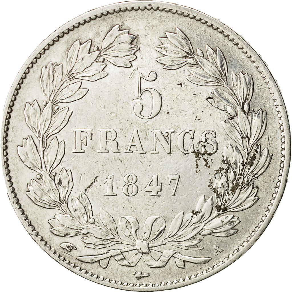 France, Louis-Philippe, 5 Francs, 1847, Paris, EF(40-45), Silver, KM:749.1