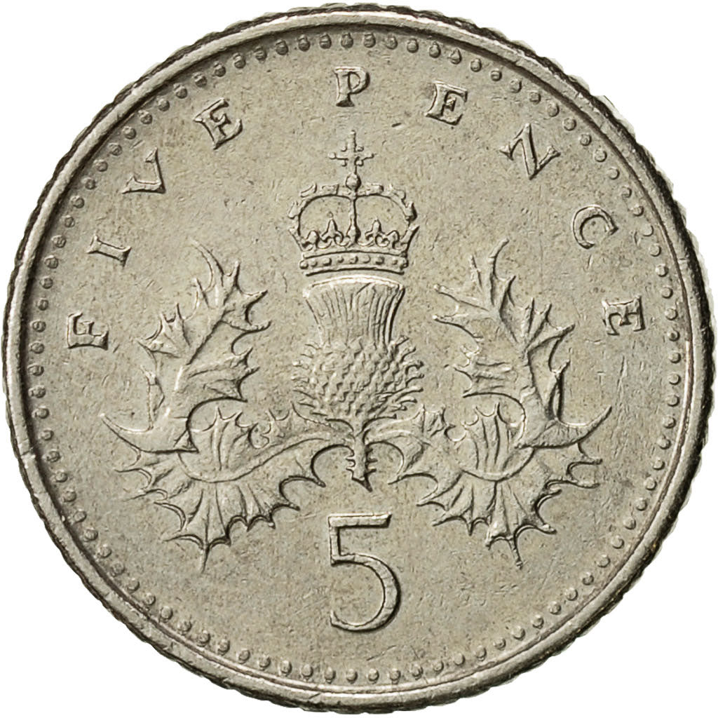 Coin, Great Britain, Elizabeth II, 5 Pence, 1997, VF(30-35), Copper-nickel