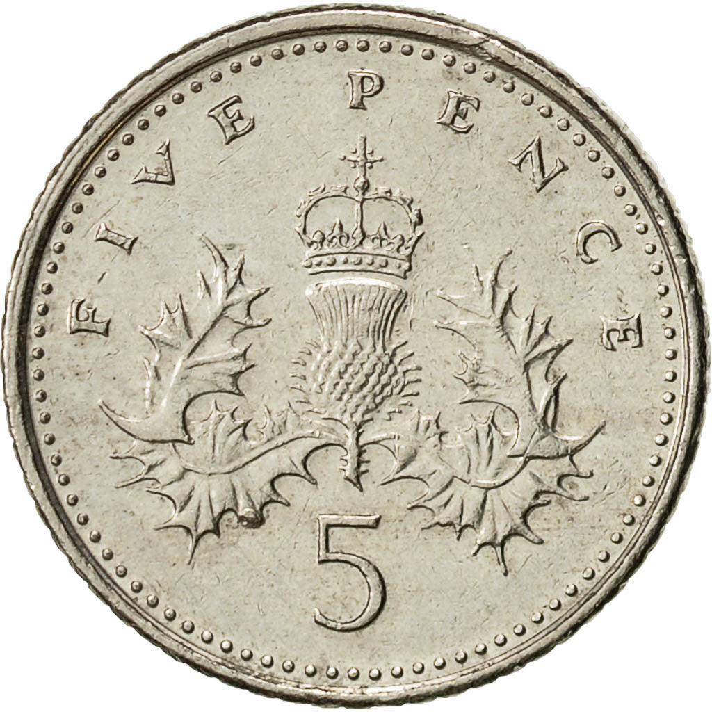 Gran Bretagna, Elizabeth II, 5 Pence, 2005, BB, Rame-nichel, KM:988