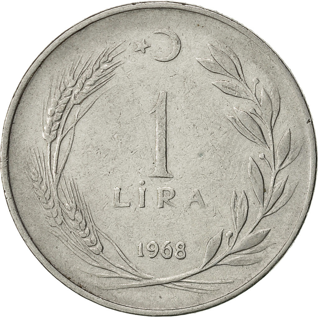Turkey, Lira, 1968, VF(30-35), Stainless Steel, KM:889a.2