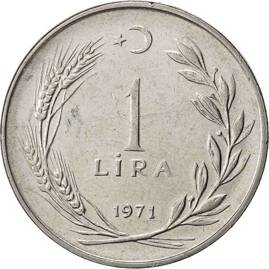 Turkey, Lira, 1971, EF(40-45), Stainless Steel, KM:889a.2