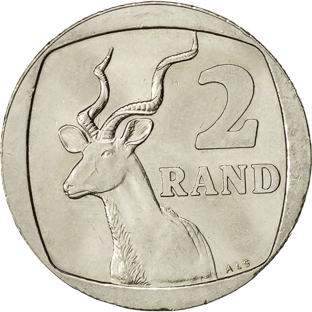 Afrique du Sud, 2 Rand, 1995, TTB+, Nickel Plated Copper, KM:139