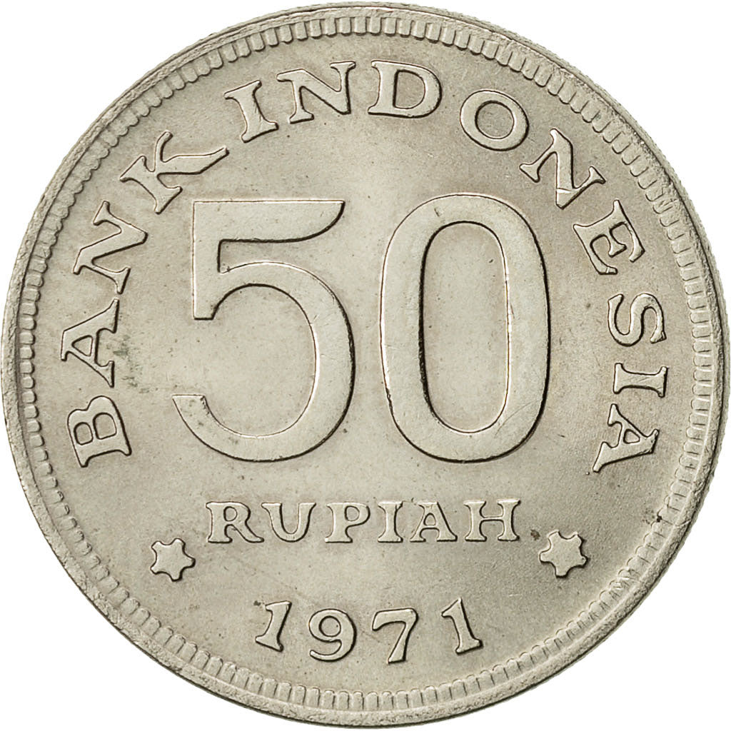 Indonesien, 50 Rupiah, 1971, S+, Copper-nickel, KM:35
