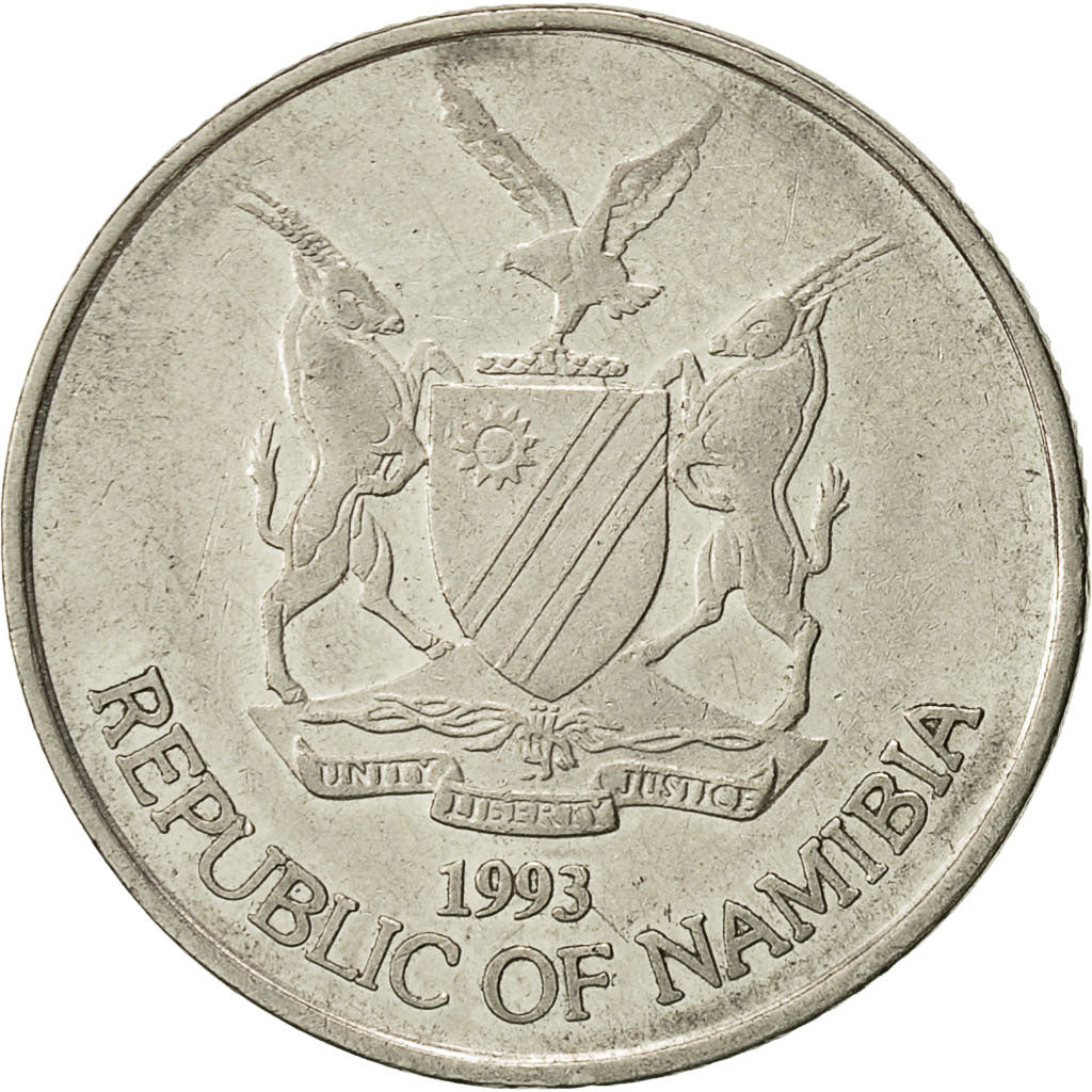 Namibia, 50 Cents, 1993, Vantaa, EF(40-45), Nickel plated steel, KM:3