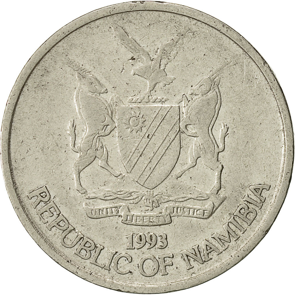 Moneta, Namibia, 10 Cents, 1993, Vantaa, EF(40-45), Nickel platerowany stalą