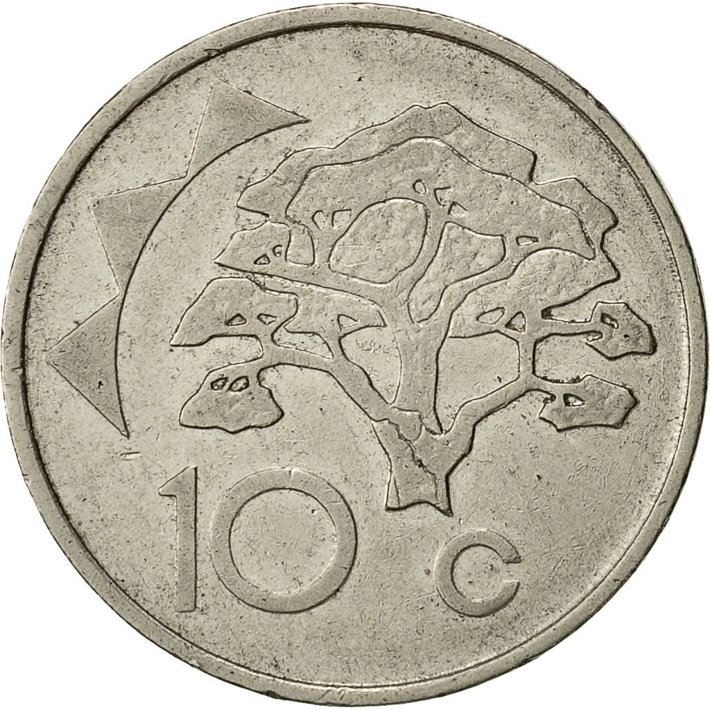 Moneta, Namibia, 10 Cents, 1993, Vantaa, EF(40-45), Nickel platerowany stalą