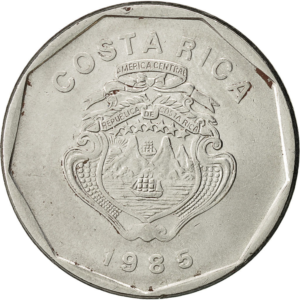 Costa Rica, 20 Colones, 1985, EF(40-45), Stainless Steel, KM:216.2