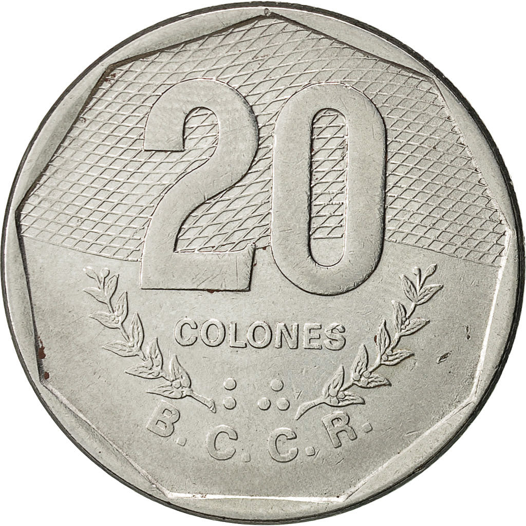 Costa Rica, 20 Colones, 1985, EF(40-45), Stainless Steel, KM:216.2