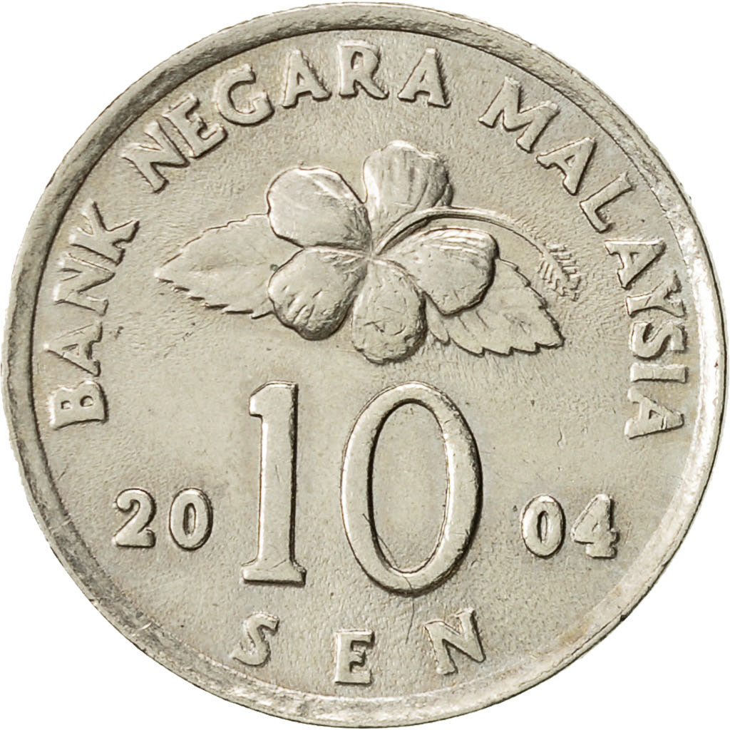 Malaysia, 10 Sen, 2004, EF(40-45), Copper-nickel, KM:51