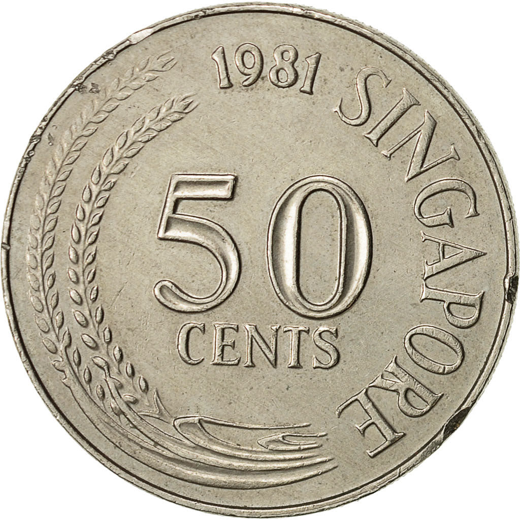 Singapore, 50 Cents, 1981, Singapore Mint, EF(40-45), Copper-nickel, KM:5