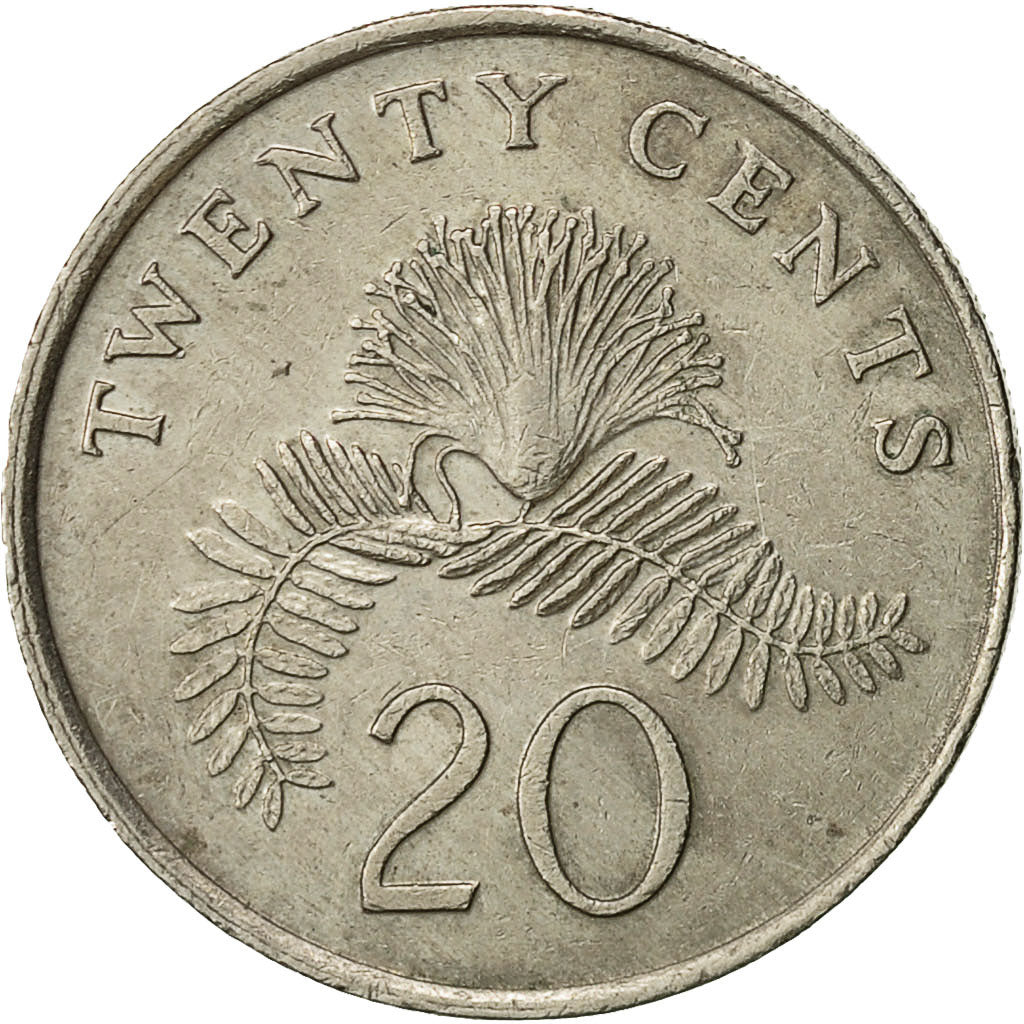 Singapore, 20 Cents, 1985, British Royal Mint, EF(40-45), Copper-nickel, KM:52