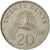 Moneta, Singapur, 20 Cents, 1987, British Royal Mint, EF(40-45), Miedź-Nikiel
