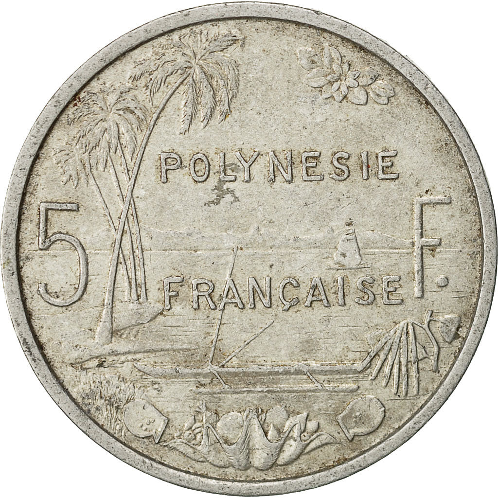 French Polynesia, 5 Francs, 1982, Paris, VF(20-25), Aluminum, KM:12