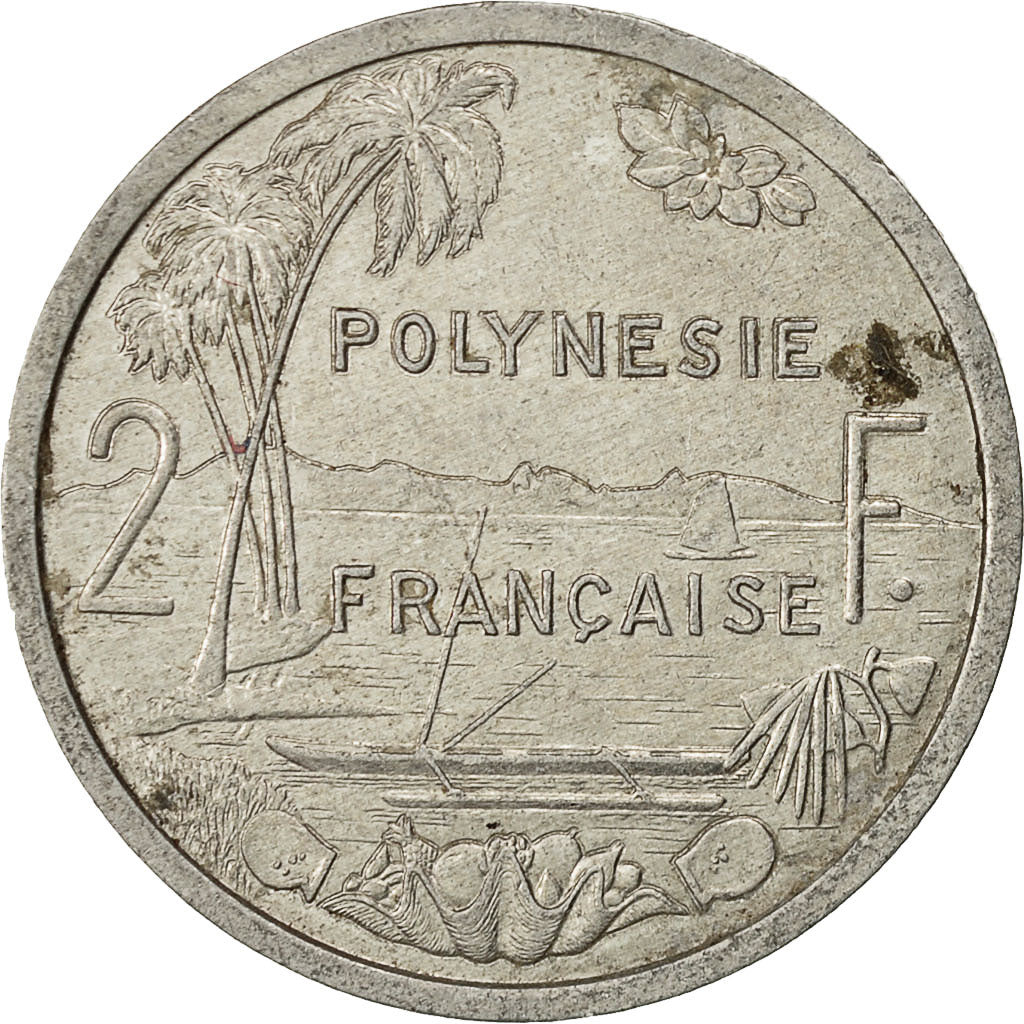 French Polynesia, 2 Francs, 1989, Paris, VF(30-35), Aluminum, KM:10