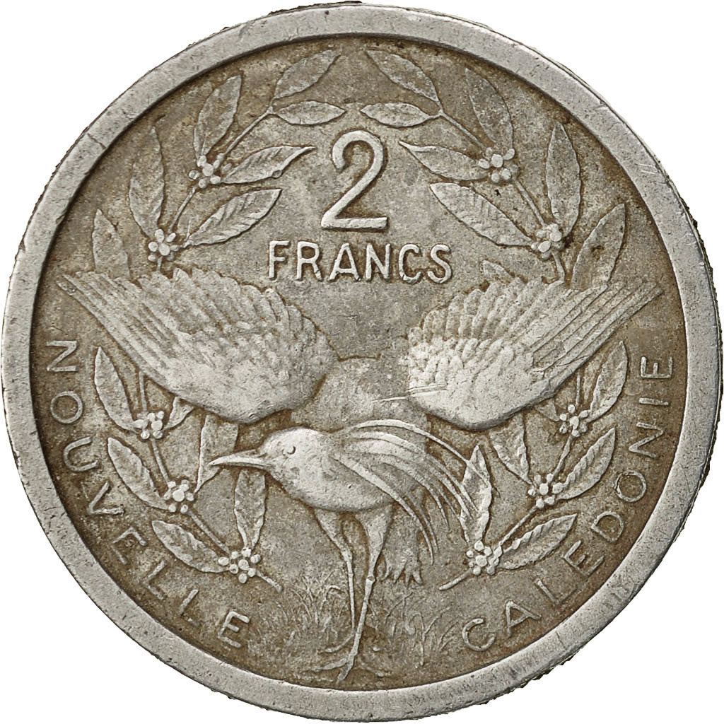 New Caledonia, 2 Francs, 1949, Paris, VF(20-25), Aluminum, KM:3