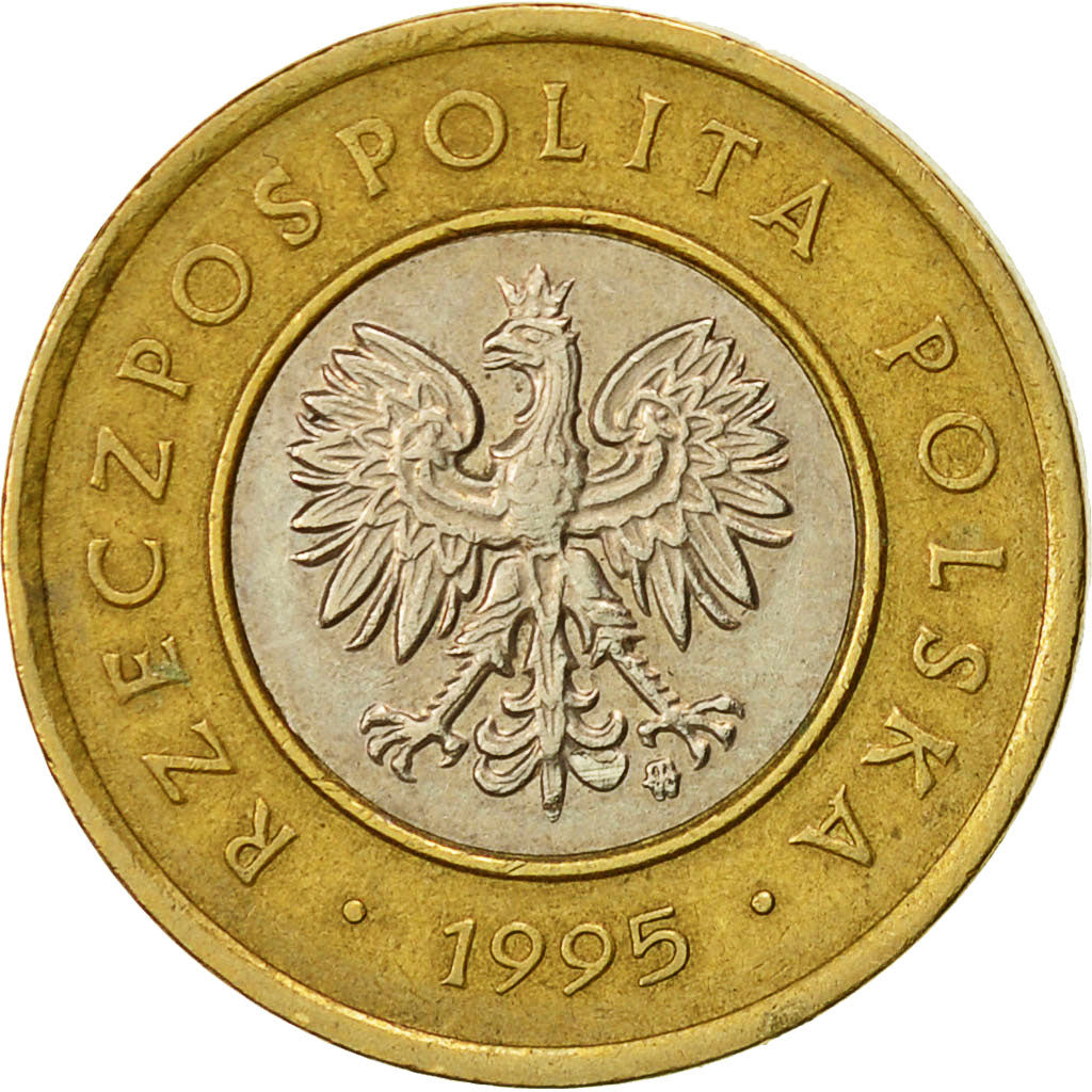 Polonia, 2 Zlote, 1995, Warsaw, MBC, Bimetálico, KM:283