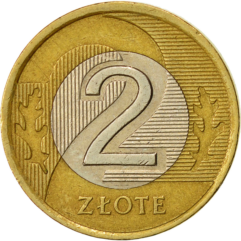 Polonia, 2 Zlote, 1995, Warsaw, MBC, Bimetálico, KM:283