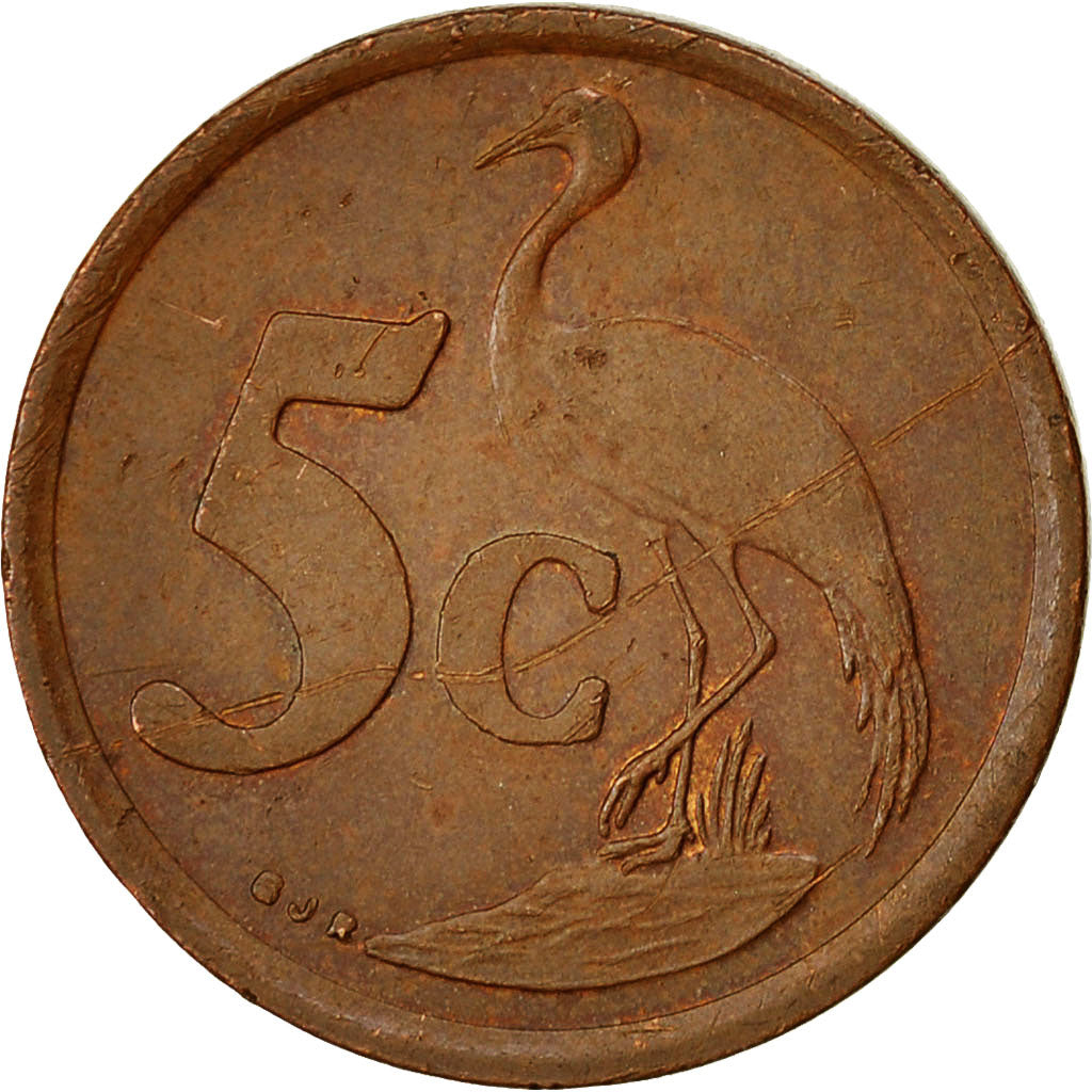 South Africa, 5 Cents, 1997, VF(30-35), Copper Plated Steel, KM:160