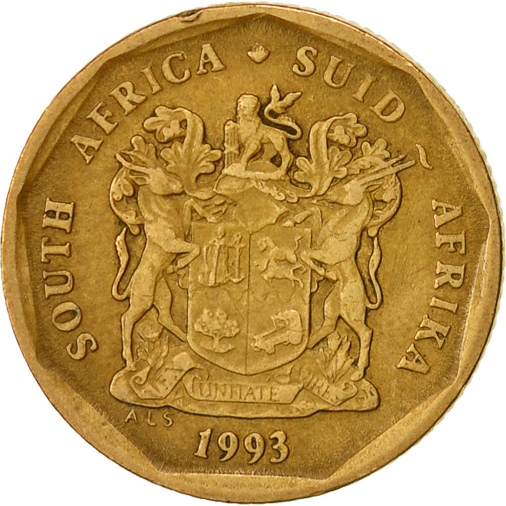 South Africa, 20 Cents, 1993, Pretoria, VF(30-35), Bronze Plated Steel, KM:136