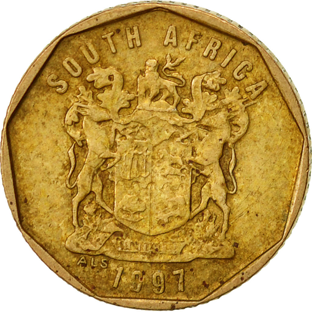 South Africa, 10 Cents, 1997, VF(20-25), Bronze Plated Steel, KM:161