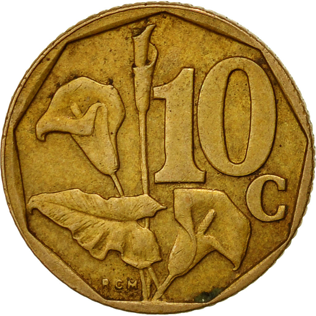 South Africa, 10 Cents, 1997, VF(20-25), Bronze Plated Steel, KM:161