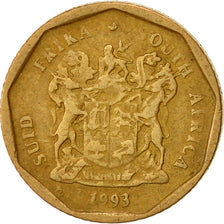 Sudáfrica, 10 Cents, 1993, BC+, Bronce chapado en acero, KM:135