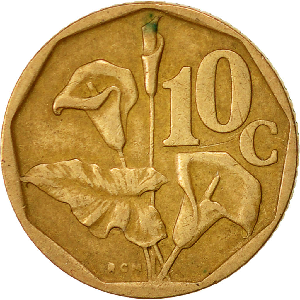 South Africa, 10 Cents, 1993, VF(30-35), Bronze Plated Steel, KM:135