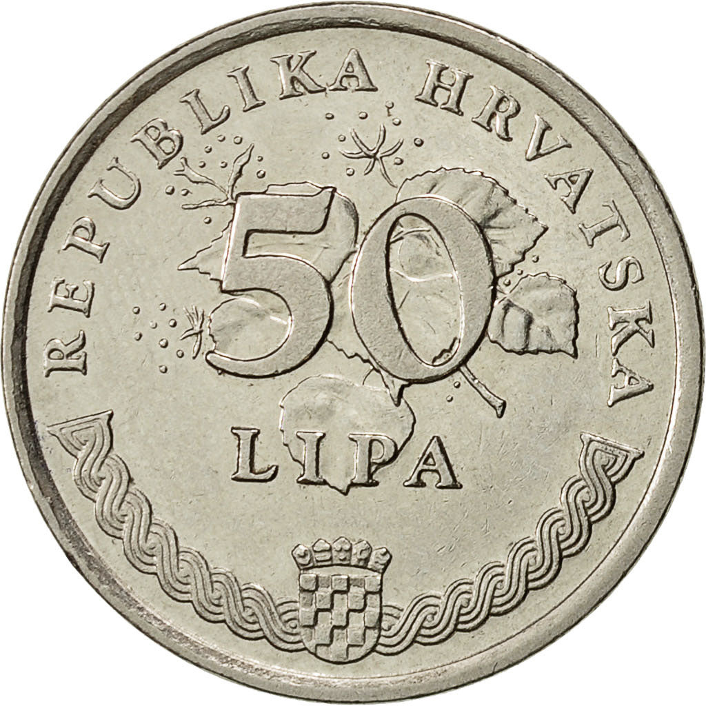 Croatia, 50 Lipa, 1995, AU(50-53), Nickel plated steel, KM:8