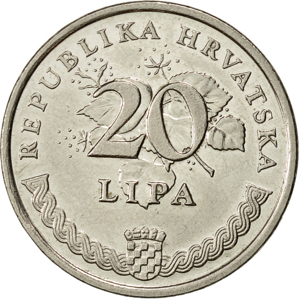 Croatia, 20 Lipa, 1995, AU(50-53), Nickel plated steel, KM:7