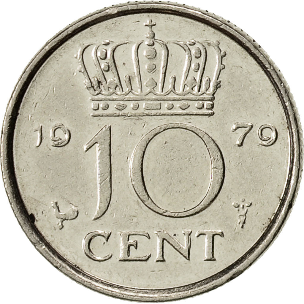 Paesi Bassi, Juliana, 10 Cents, 1979, BB, Nichel, KM:182