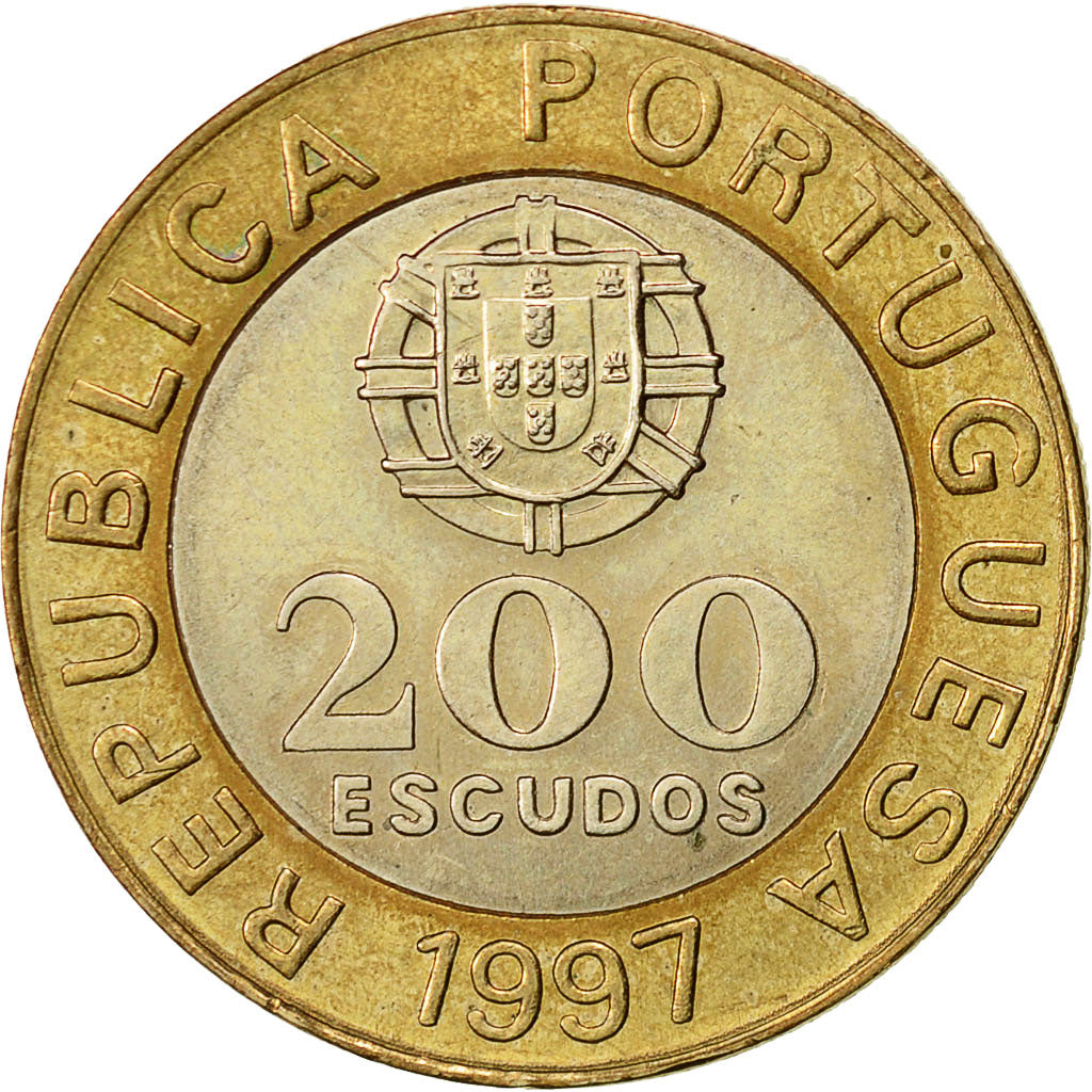 Portugal, 200 Escudos, 1997, AU(50-53), Bi-Metallic, KM:655