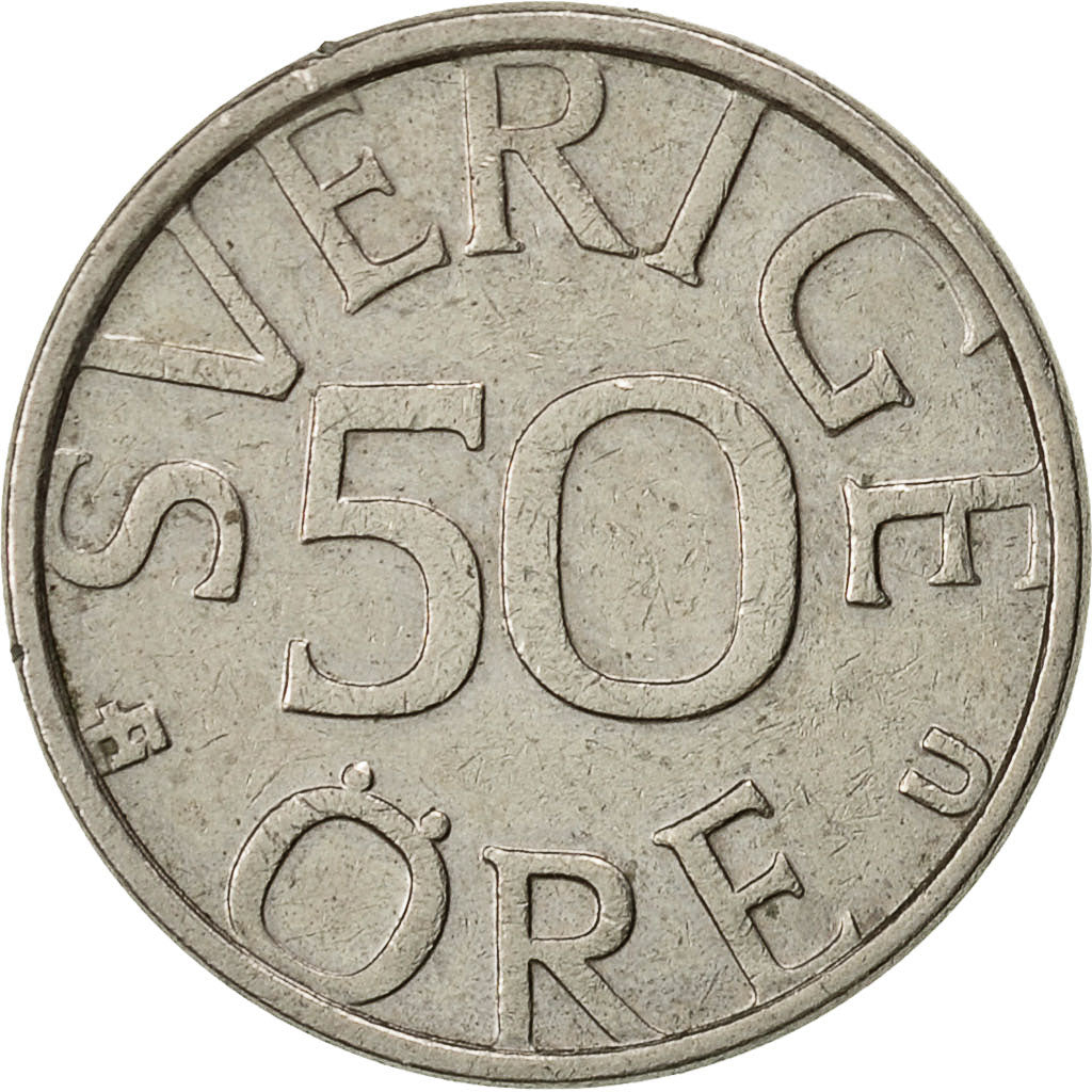 Sweden, Carl XVI Gustaf, 50 Öre, 1979, EF(40-45), Copper-nickel, KM:855