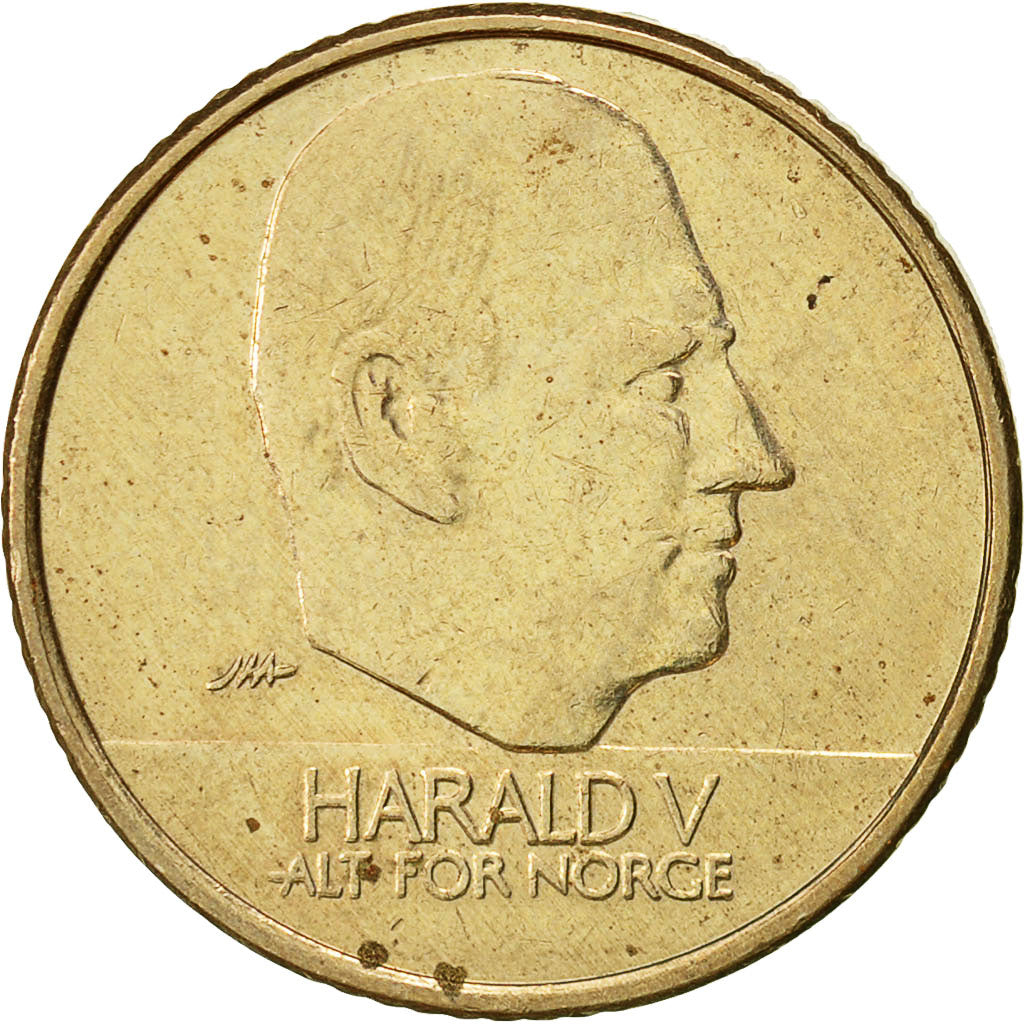 Norway, Harald V, 10 Kroner, 1996, EF(40-45), Nickel-brass, KM:457