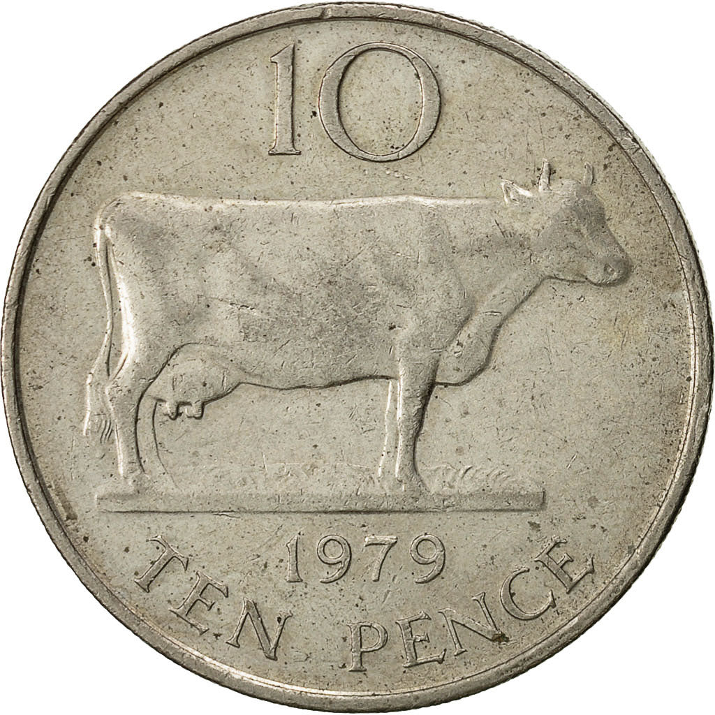 Guernsey, Elizabeth II, 10 Pence, 1979, Heaton, EF(40-45), Copper-nickel, KM:30