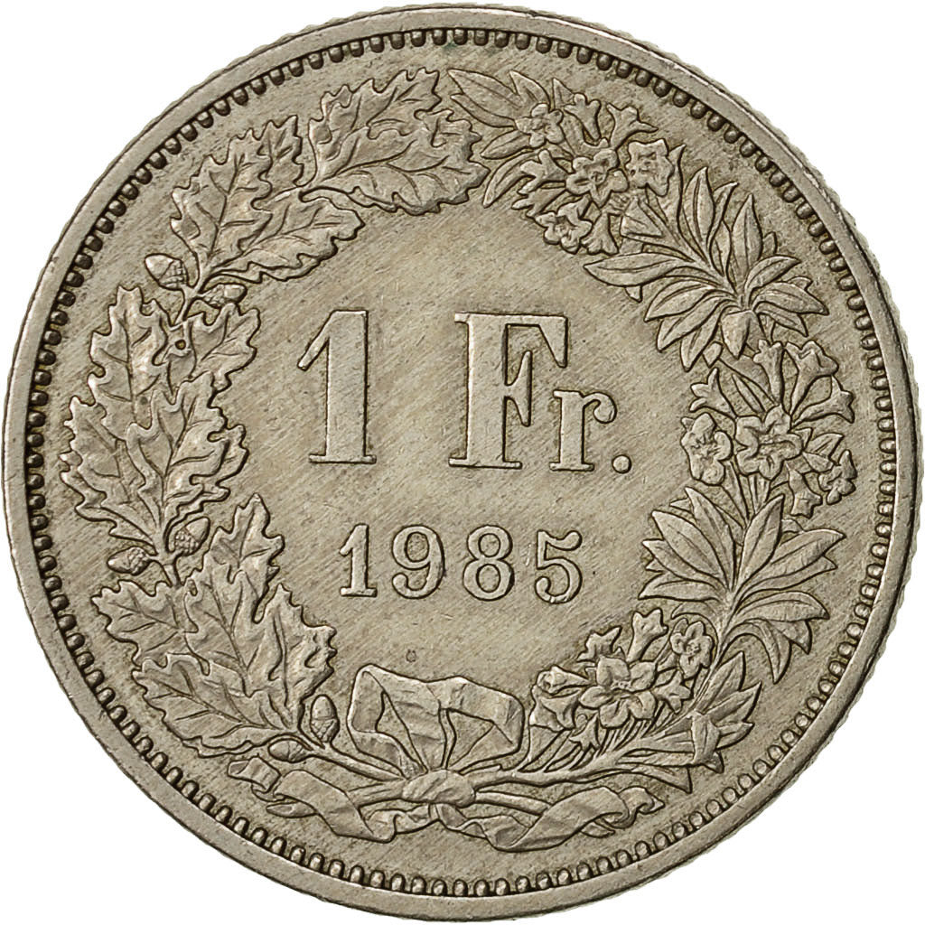 Suiza, Franc, 1985, Bern, MBC, Cobre - níquel, KM:24a.3