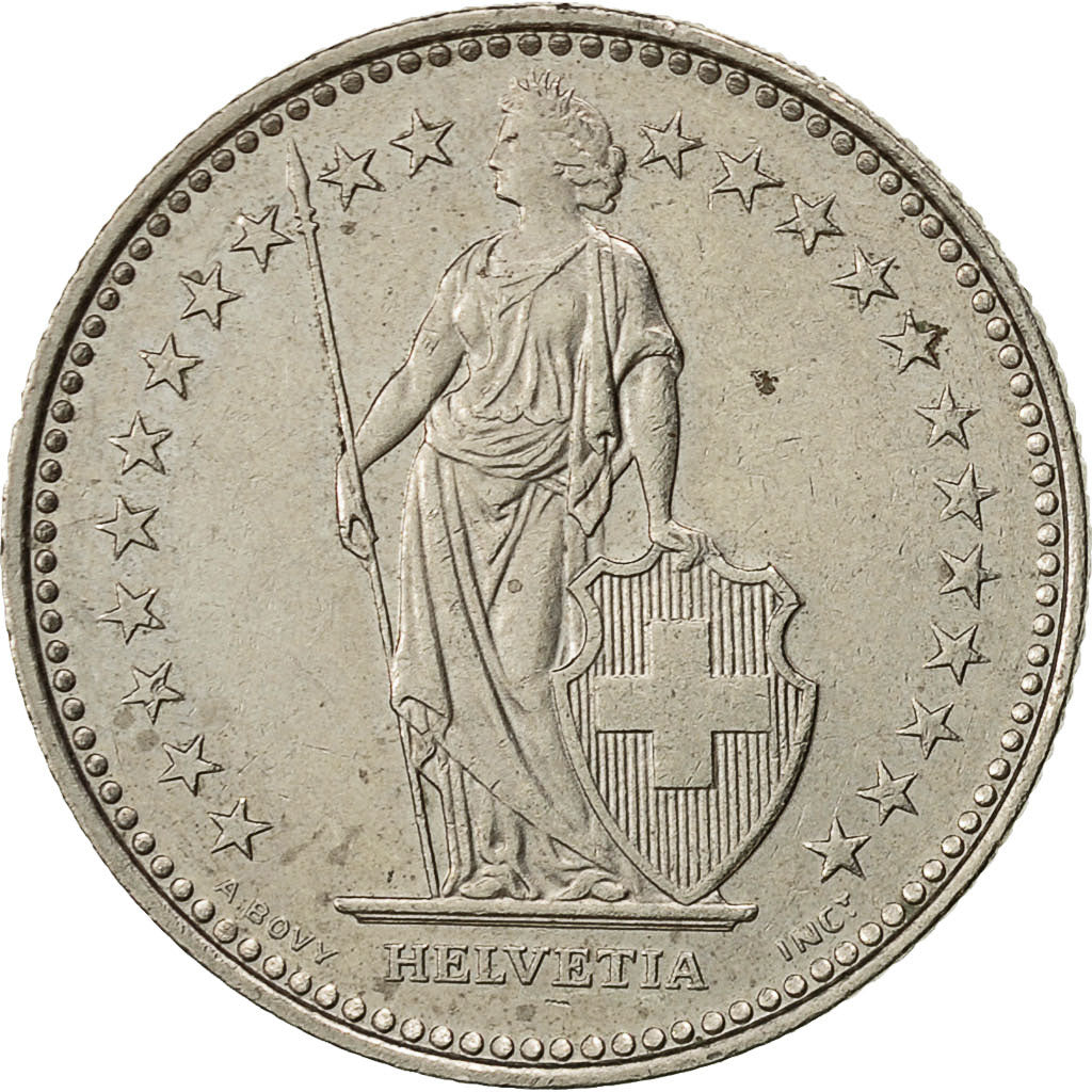 Suiza, Franc, 1989, Bern, MBC, Cobre - níquel, KM:24a.3