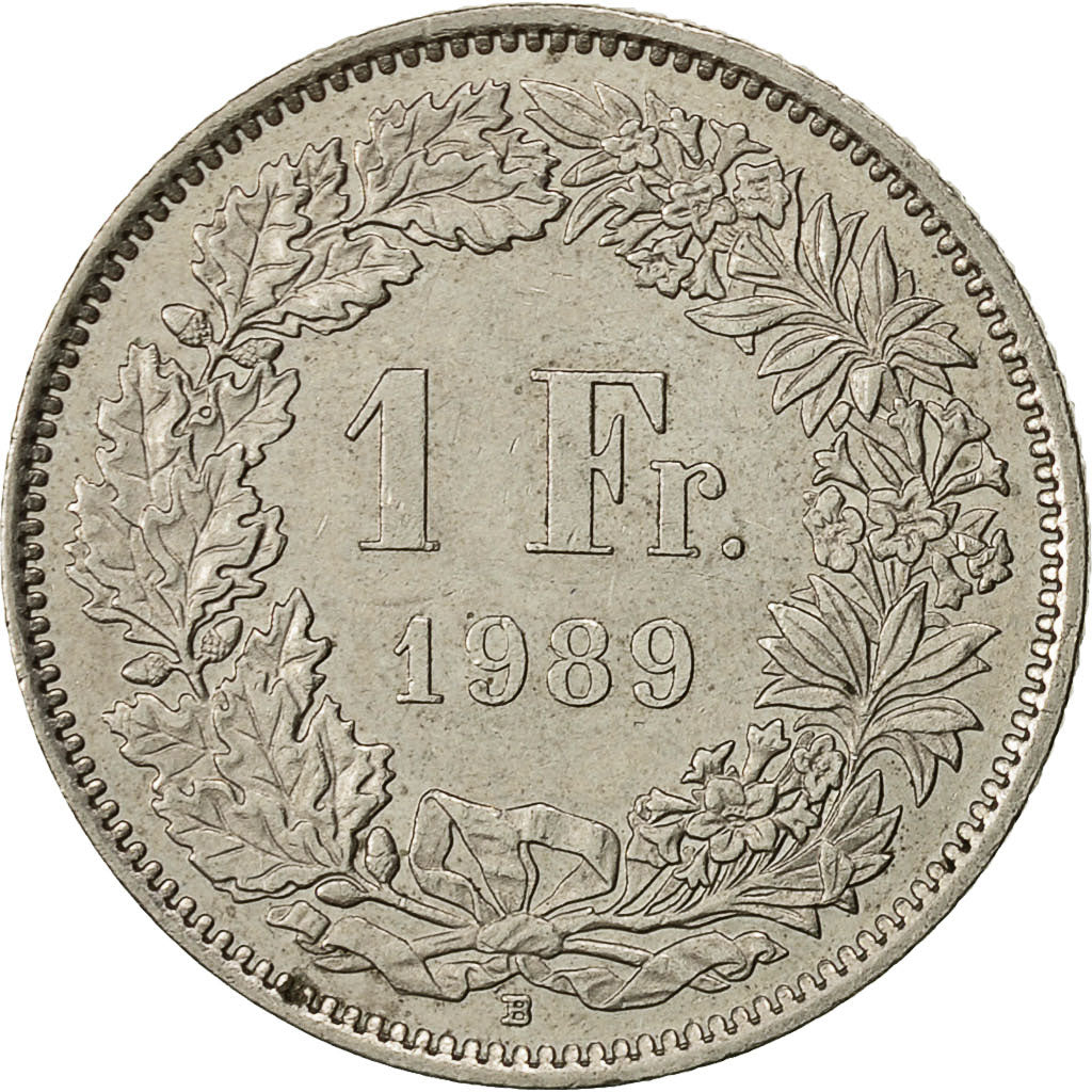 Suiza, Franc, 1989, Bern, MBC, Cobre - níquel, KM:24a.3