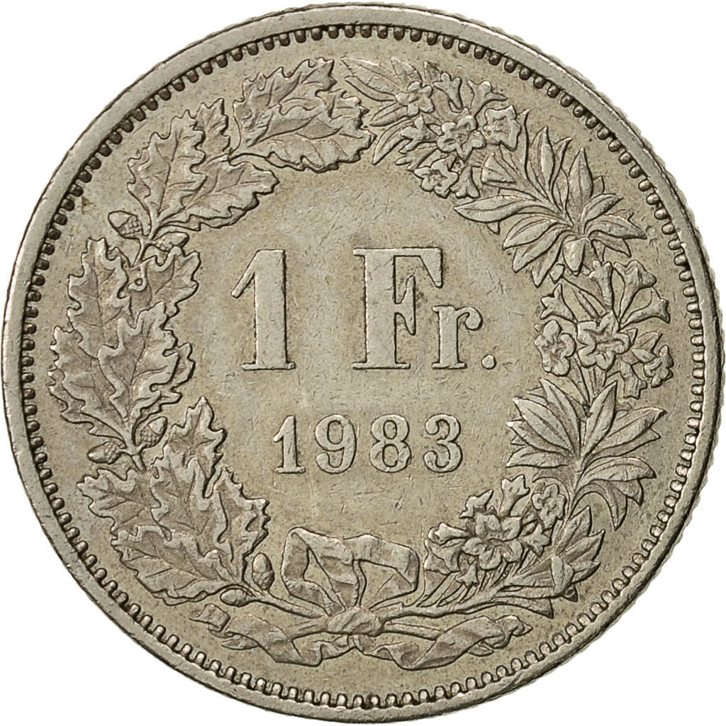Suiza, Franc, 1983, Bern, MBC, Cobre - níquel, KM:24a.3