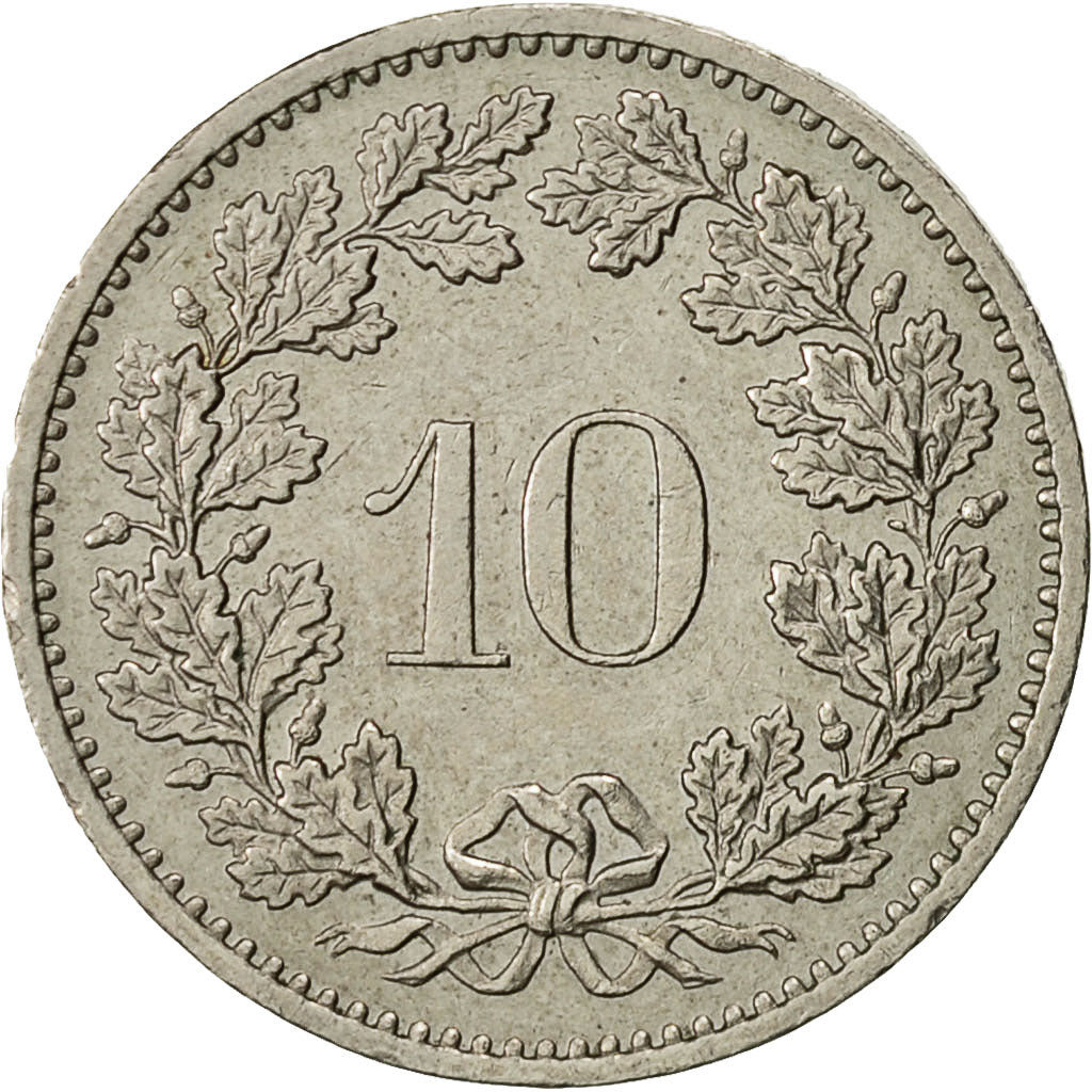 Suiza, 10 Rappen, 1982, Bern, MBC, Cobre - níquel, KM:27