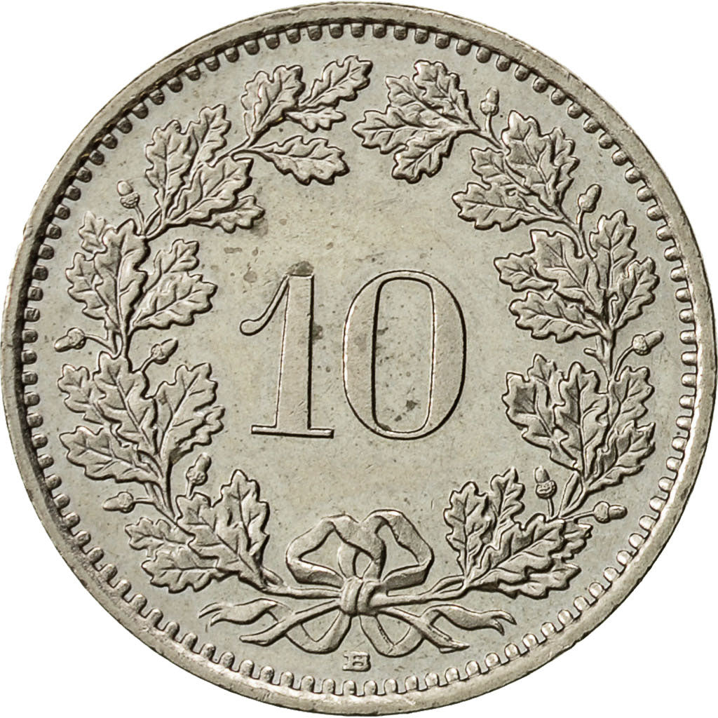 Suiza, 10 Rappen, 1992, Bern, MBC+, Cobre - níquel, KM:27