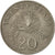 Singapur, 20 Cents, 1986, British Royal Mint, BC+, Cobre - níquel, KM:52