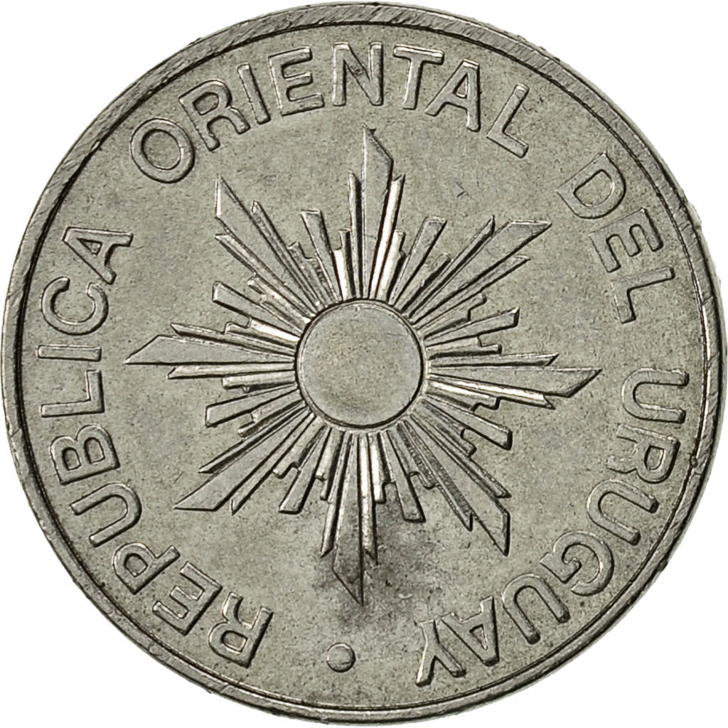 Uruguay, 10 Nuevos Pesos, 1989, Paris, AU(50-53), Stainless Steel, KM:93