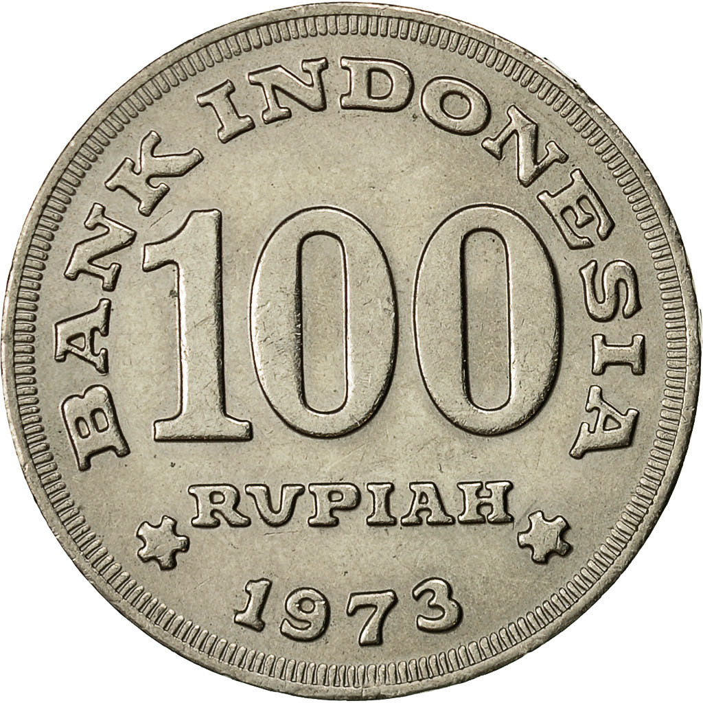 Indonesia, 100 Rupiah, 1975, AU(50-53), Copper-nickel, KM:36