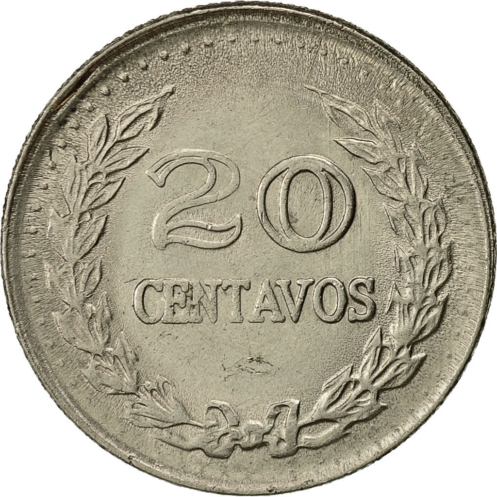 Colombia, 20 Centavos, 1971, AU(50-53), Nickel Clad Steel, KM:245