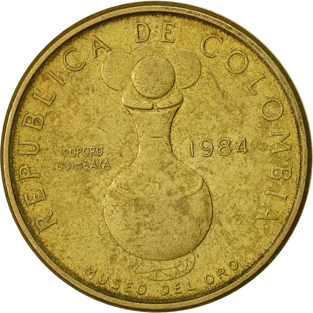 Colombia, 20 Pesos, 1984, VF(30-35), Aluminum-Bronze, KM:271